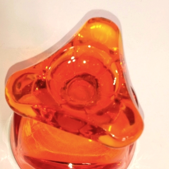 Viking Epic Drape Glitzy Orange/ Yellow Round Footed Compote VINTAGE - Picture 8 of 8